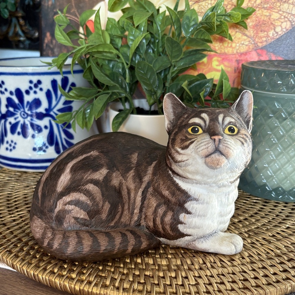 Vintage Collectible Franklin Porcelain “Fascination By Eric Tenney” LE Cat